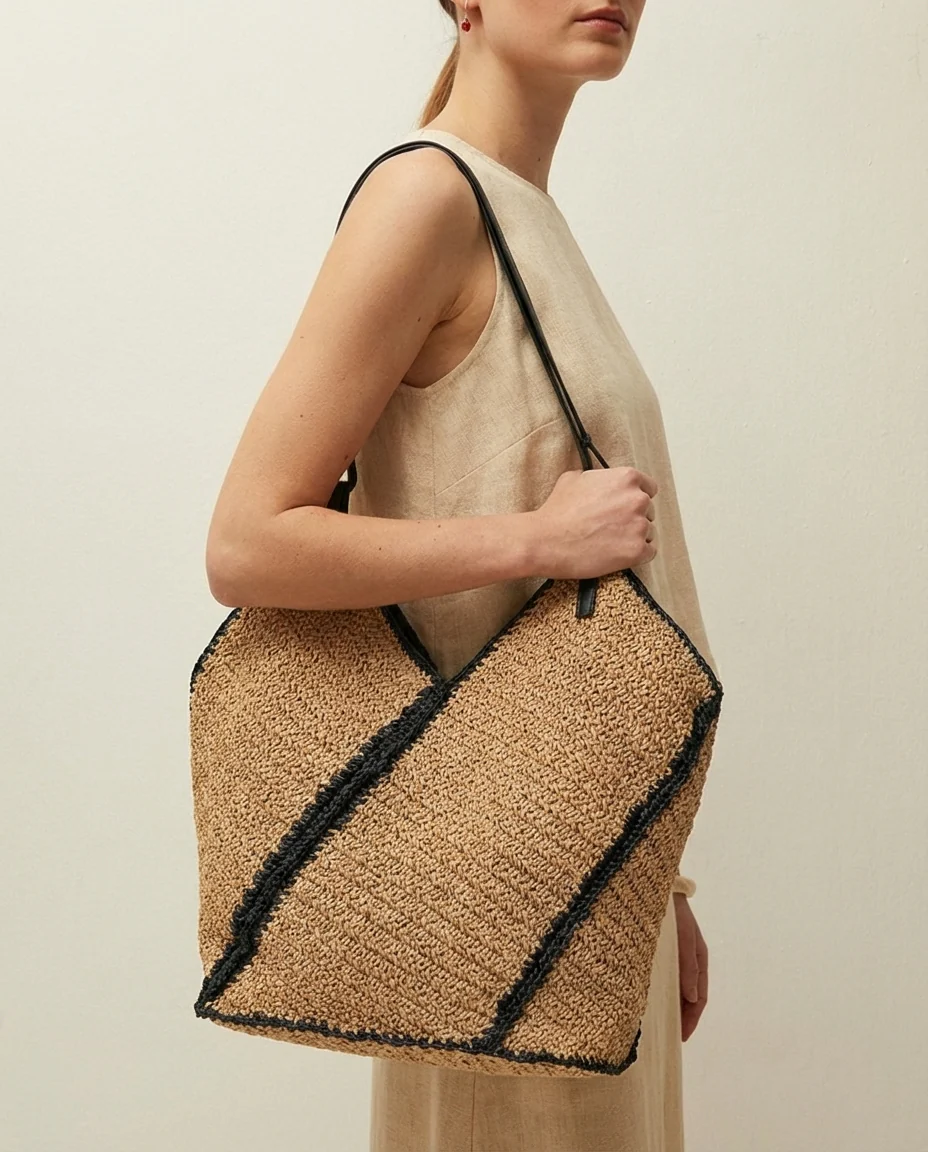 Bolso yute contraste