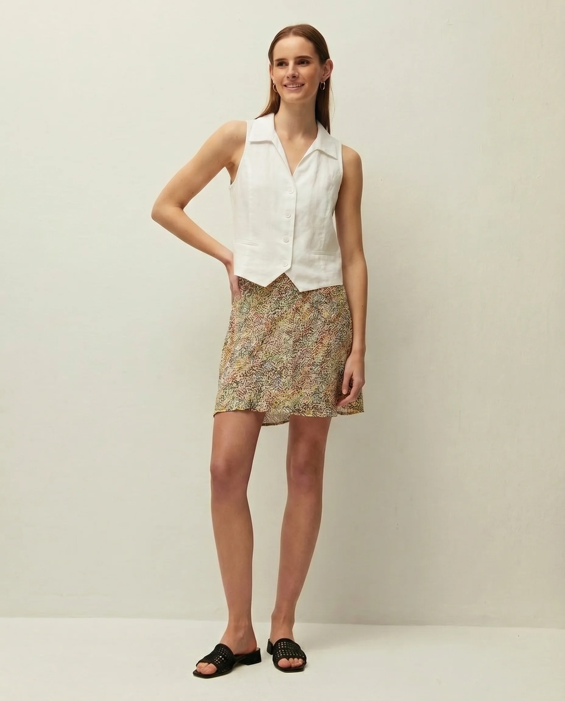 Chaleco lino cuello camisero - Image 3