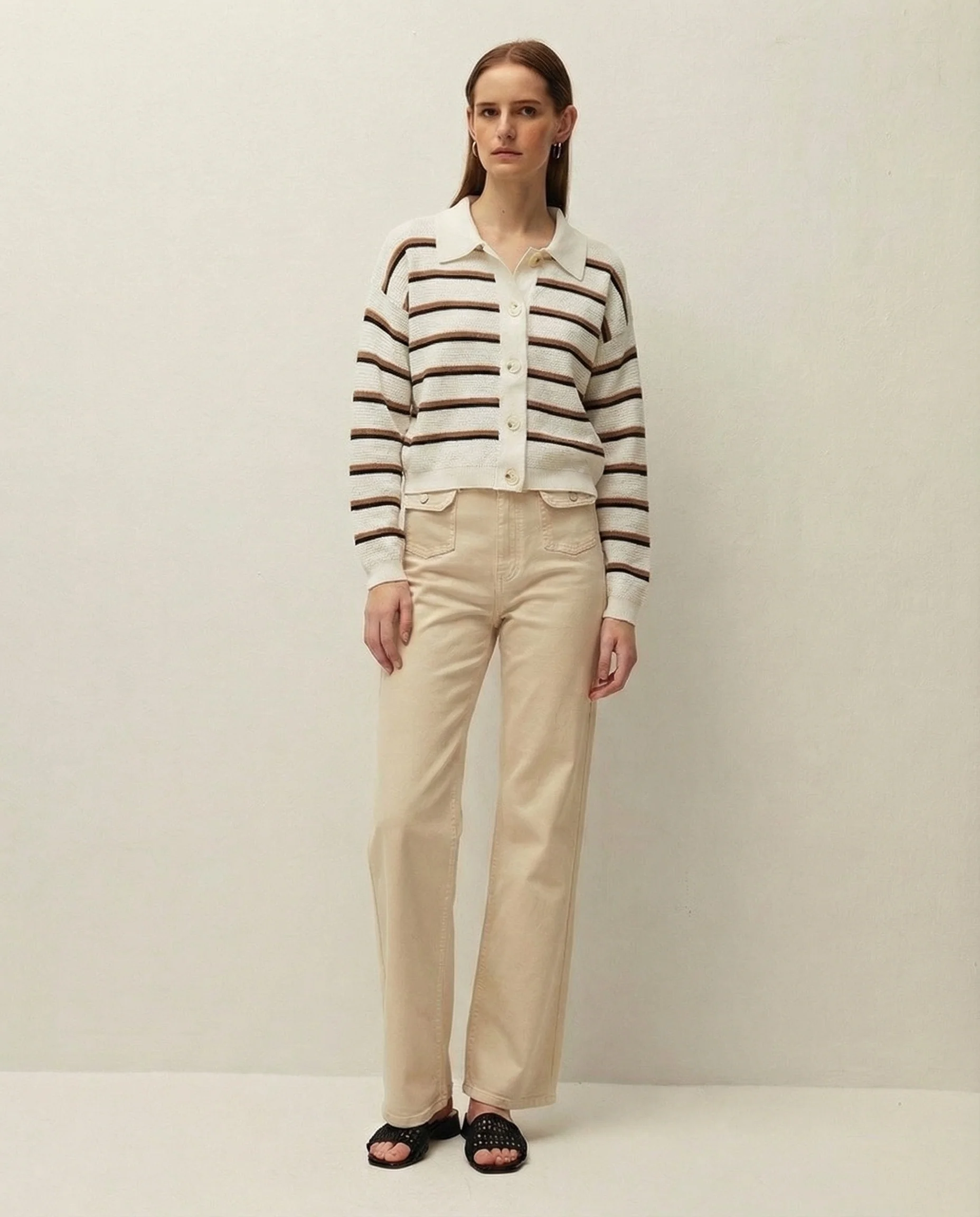 Jersey rayas escote polo - Image 3