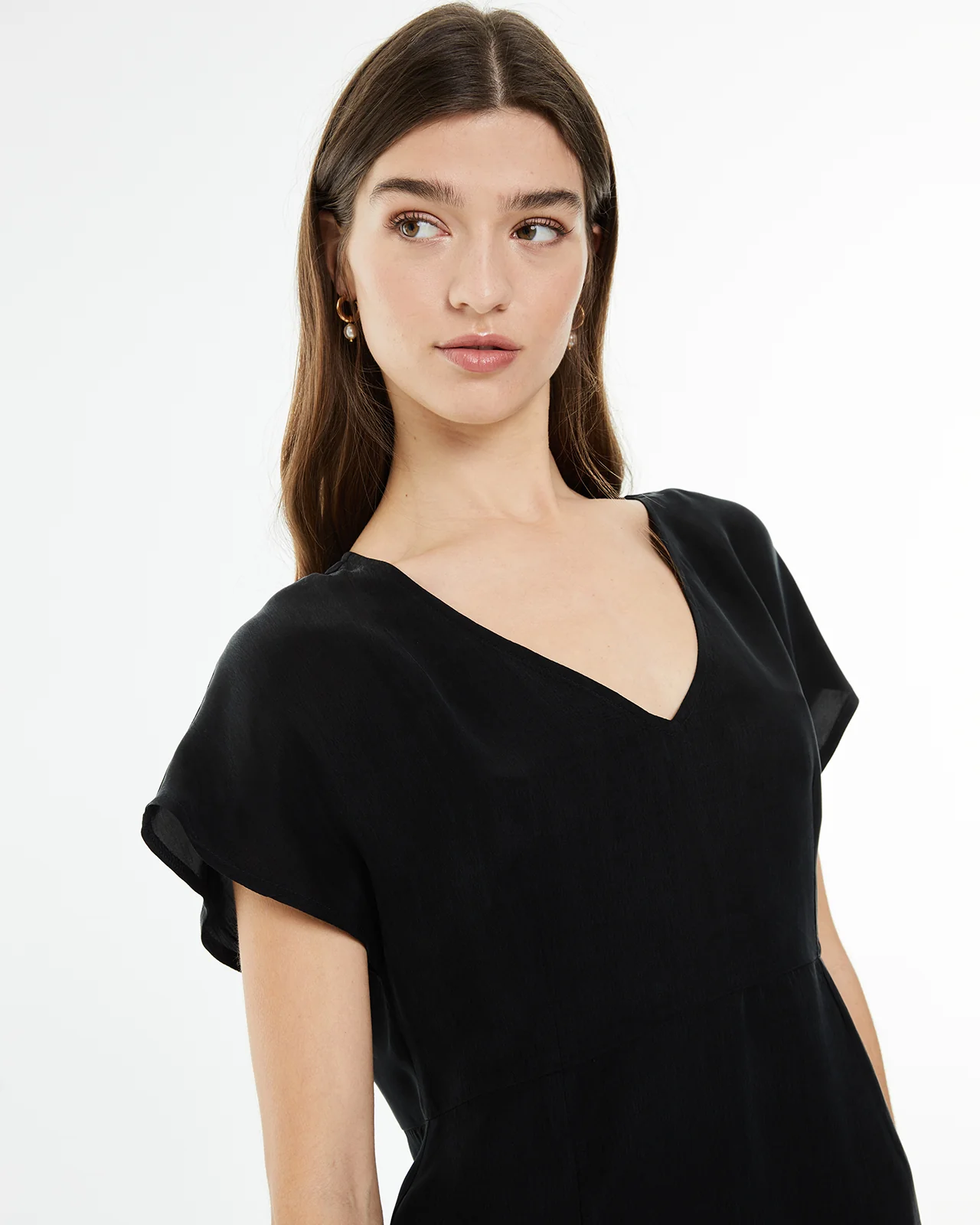 Vestido corto de cupro con tirante ancho - Image 4
