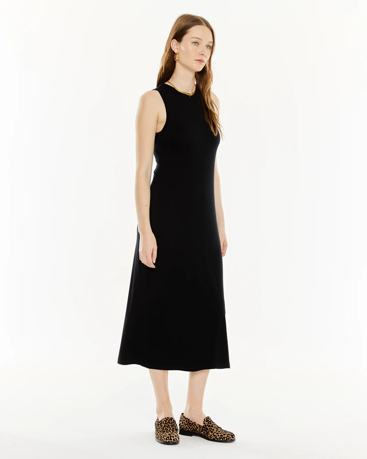 Vestido largo evasé con escote halter - Image 3