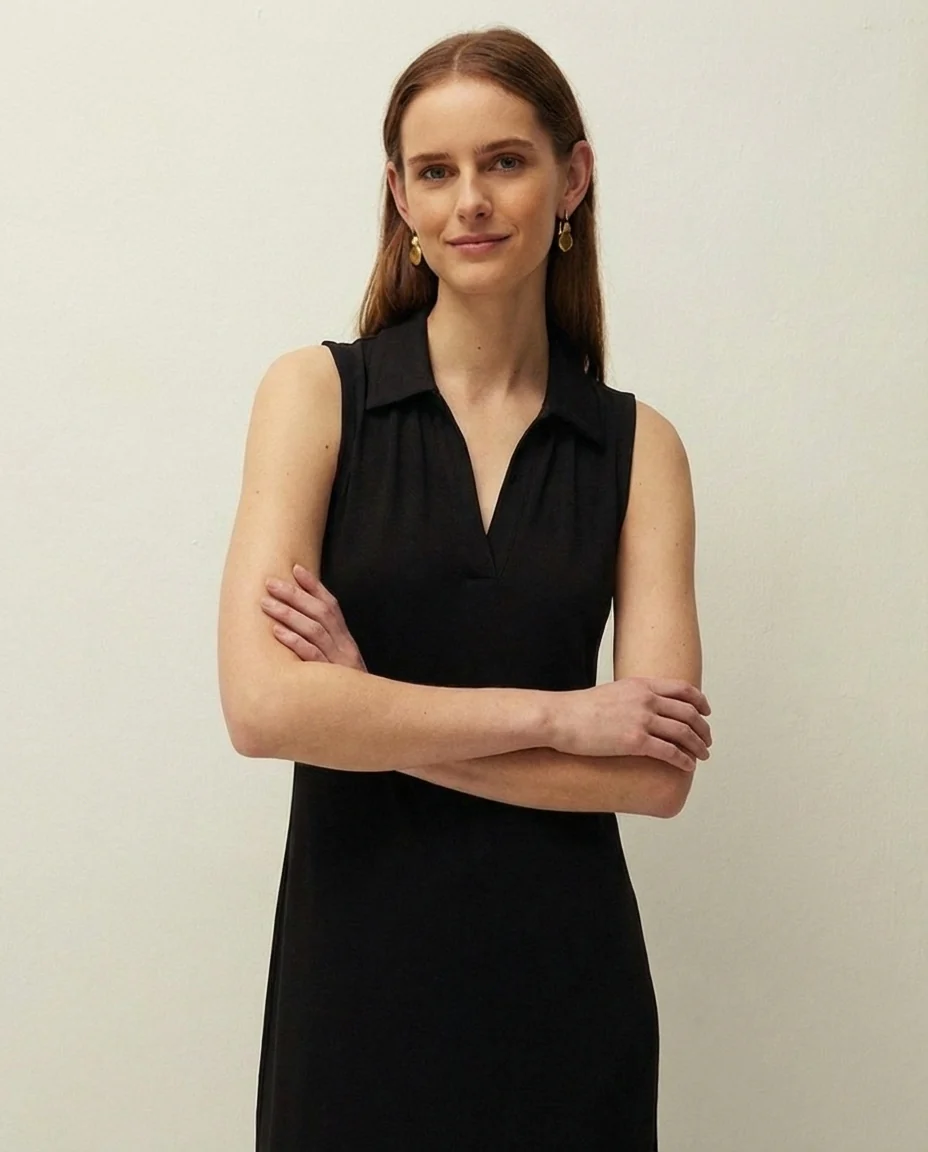Vestido midi cuello polo - Image 4